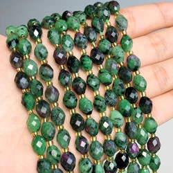 8x7mm AAA Faceted Oval Epidote Zoisite Beads Natural Stone Green Rice Shape Spacer Beads For Jewelry Making DIY Charms Bracelets