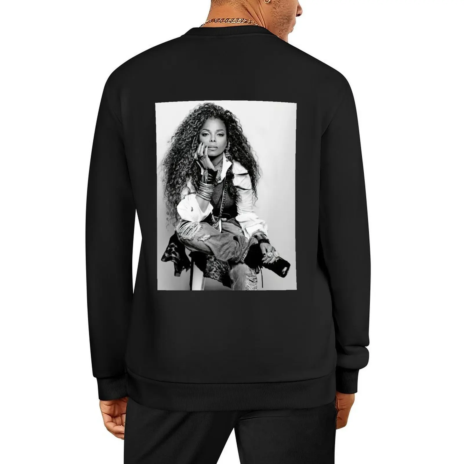 

Janet Style Black And White Pullover japanese style korean clothes mens clothing korean style clothes new sweatshirts