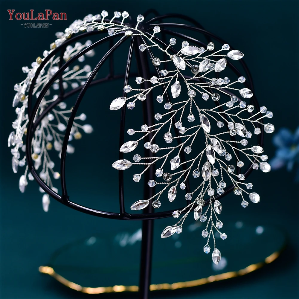 YouLaPan Wedding Crystal Bride Hair Band Bridesmaid Handmade Hair Accessories Women Rhinestone Headwear Girl Party Gift HP581