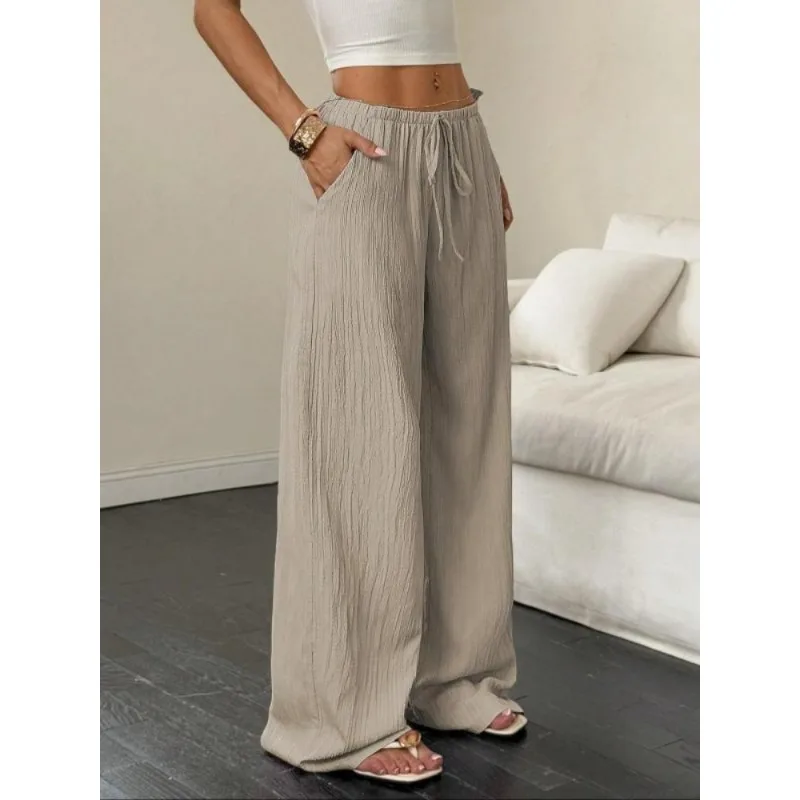 Plus Size New Women Trousers Streetwear Fashion Casual Slim Lace-up Pink Sweet Trousers Elegant Female Trousers - Image 5