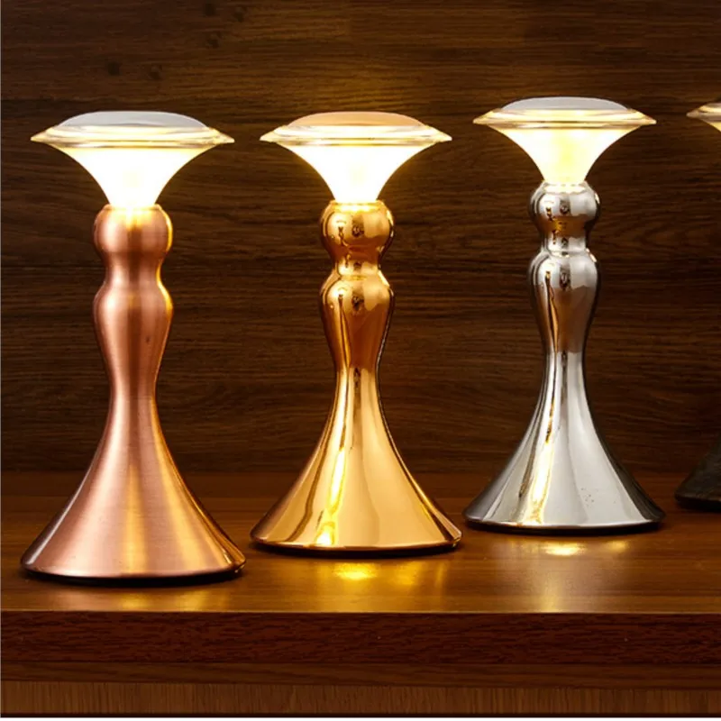 

Металлические настольные лампы для бара, портативный аккумуляторный стол, ночные светильники в стиле ретро, светодиодные лампы для столовой, спальни, прикроватные лампы для ресторана, платные лампы