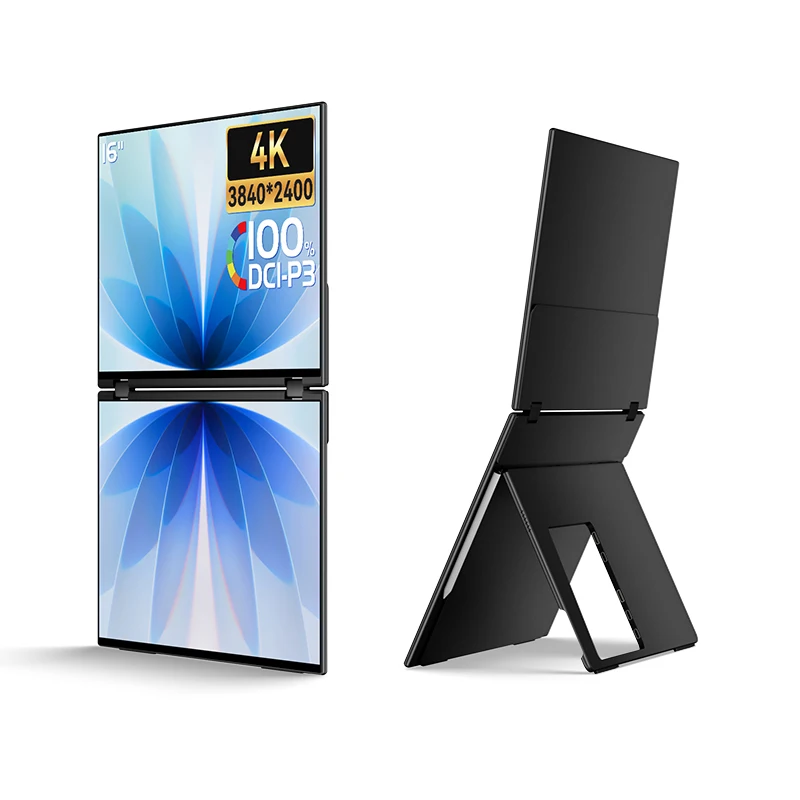 EHOMEWEI New X Series Dual stacked monitor 4K 2K 60Hz 240Hz Drive-free Phone-touch  For Laptop Windows Macbook One Cable Connect