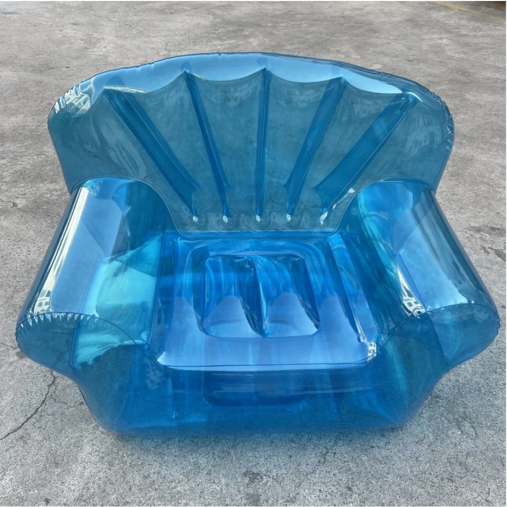 Inflatable Transparent PVC Sofa Single Seat Lazy Recliner Doll Stool for Camping Portable 70cm 85cm 110cm Options Available