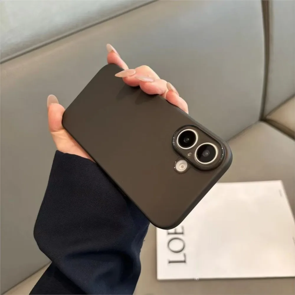 Luxo ultra fino fosco caso para iphone 17 16 15 14 13 12 11 pro max 7 8 plus se 17 ar 16e duro pc fino anti-queda capa