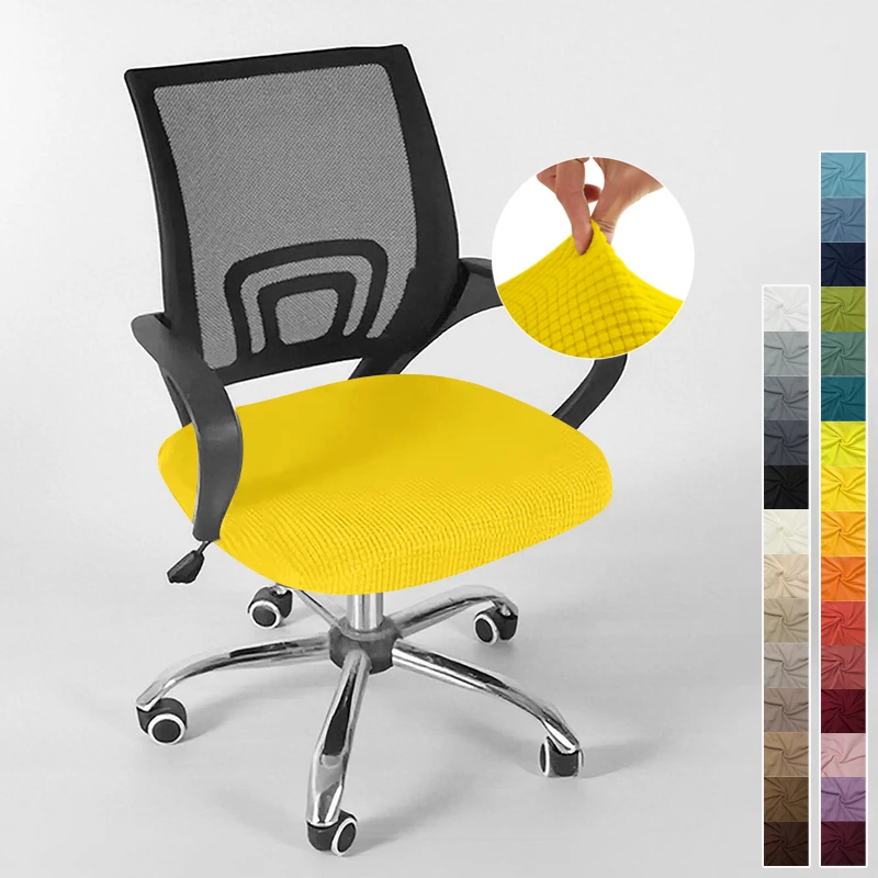 Cover for Computer Chair with Armrests Knitted Jacquard Cover for Swivel Office Chair Jacquard Seat Cover Computer Chairs