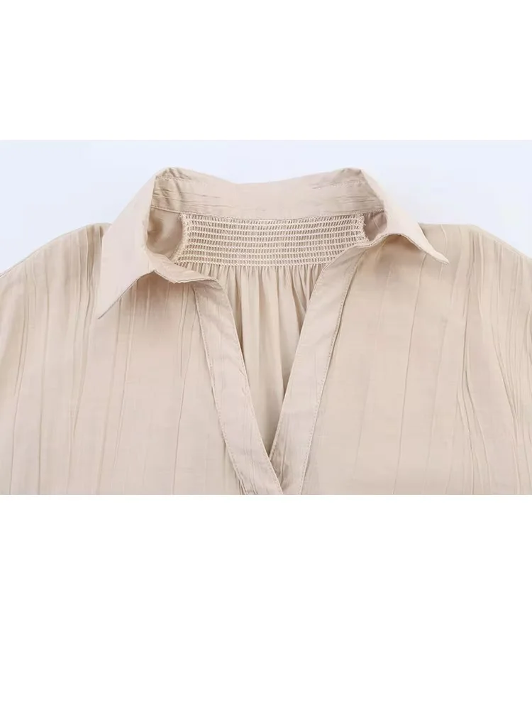 Hh feminino verão moda terno turn-down colarinho manga curta camisas single-breasted + cintura elástica calças de perna larga conjuntos femininos