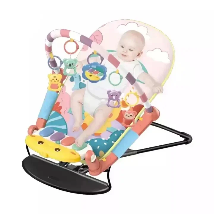 Baby Rocking Chair 2 In 1 Baby Mat Children Toys Multifunctional New Born Gym Mat Play Pedal Piano Cradle For Baby Boy Toy