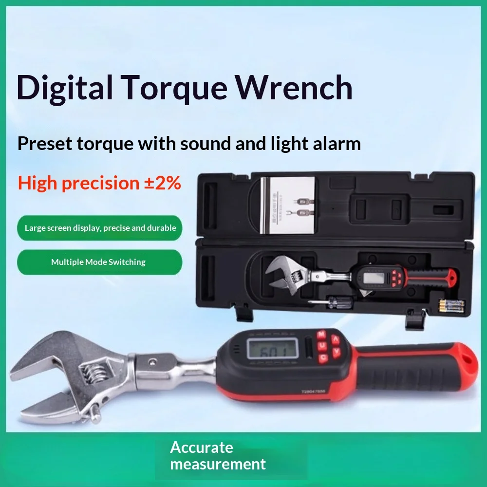 For ZK-188 Digital Torque Wrench High Precision Adjustable Click Type with Exchangeable Head for AC Repair Mechanics Tools