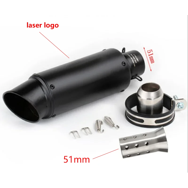 Motorfiets uitlaat inox uitlaat koolstofvezel uitlaat Universele 51/60mm met DB Killer voor z900 R3 R25 MT07 MT09 R1 Z400 Z650