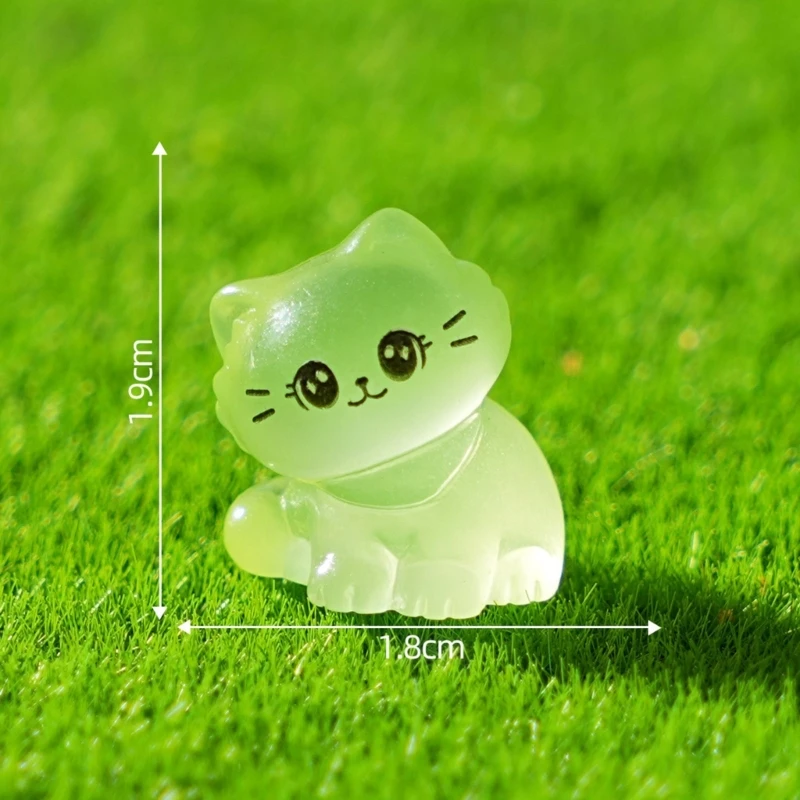  Noctilucence Cats Figurines Miniature Figure For Fairies Gardens Terrariums 12PCS
