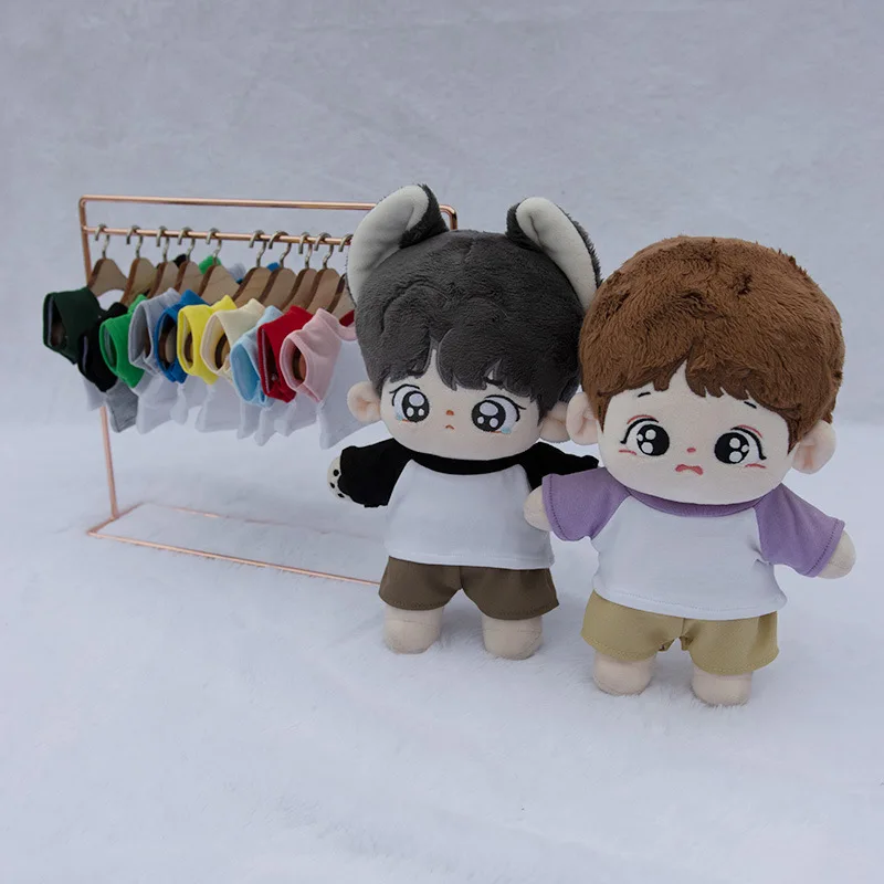 Doll Clothes for 10/15/20cm Idol Doll Outfit Accessories Casual Solid Shirt Color for Super Star Dolls Toys Collection Gift