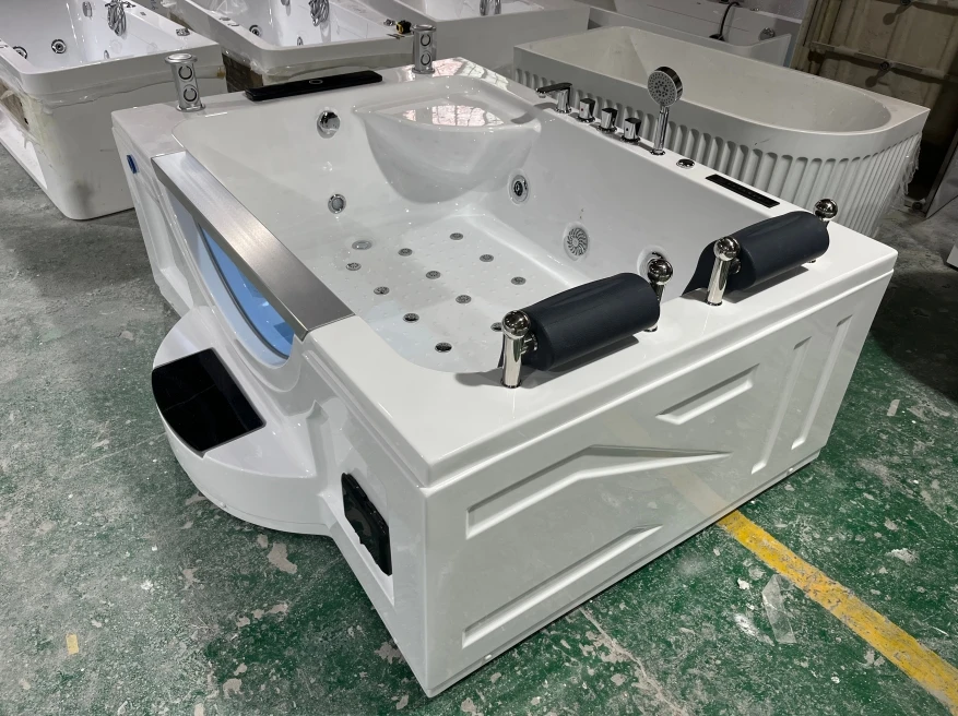 High Quality Wholesale Custom Cheap Price Two Persons Jacuzzier Corner whirlpool Comfortable Bathtub Acrylic Massage Bathtub