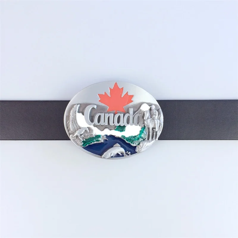 Canada Canadian Maple Leaf Wildlife Belt Buckle Boucle de Ceinture also US Stock BUCKLE-WT064 Free Shipping