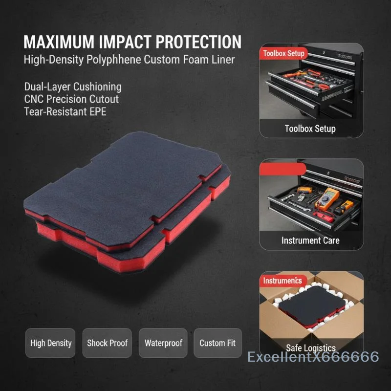 Foam Inserts Tool Box Kit For Packout Insert Protective Foam Organizer For Fragile Tools Shockproof Cushioned Support
