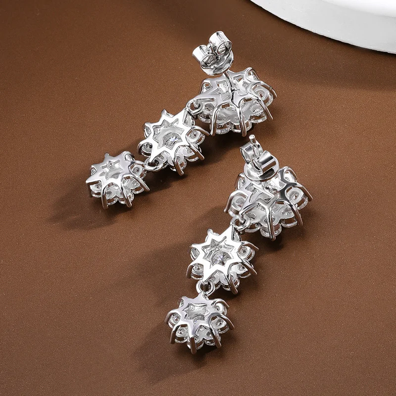 OEVAS 5.88cttw Full Moissanite Stud Earrings For Women 100% S925 Sterling Silver Plated 18K Gold Sparkling Wedding Fine Jewelry view 6