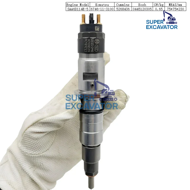 High quality Diesel pump Fuel injector 120305 For Komatsu PC350-10 diesel engine injector assembly