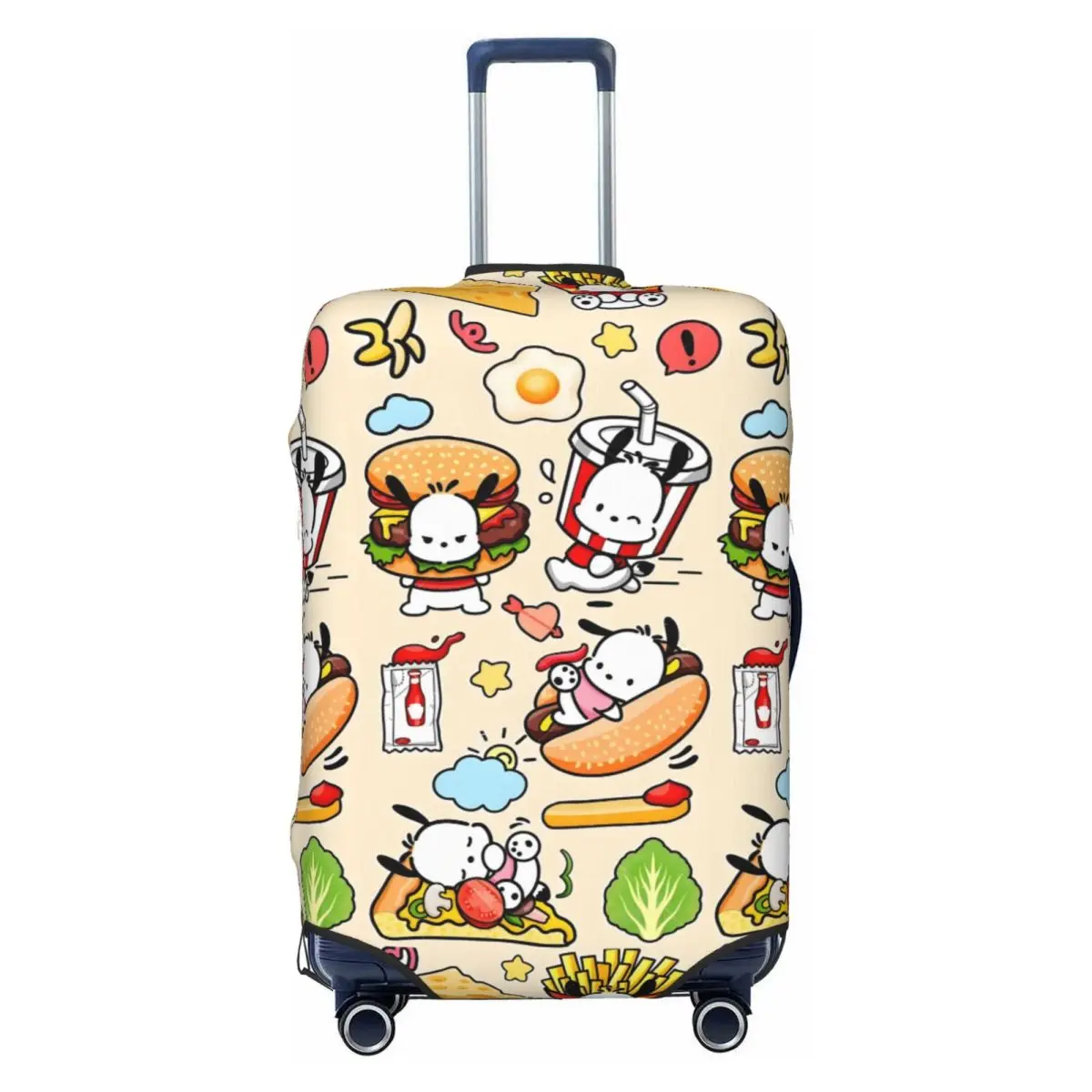 

Custom Pochacco Travel Luggage Cover Elastic Girly Heart Kawaii Anime Suitcase Cover Protector Fit 18-32 Inch