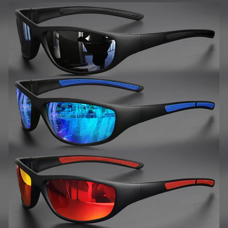 Polarized Sports Sunglasses for Men, Mens Sunglasses Wrap Around UV Protection for Cycling Fishing Driving image 2