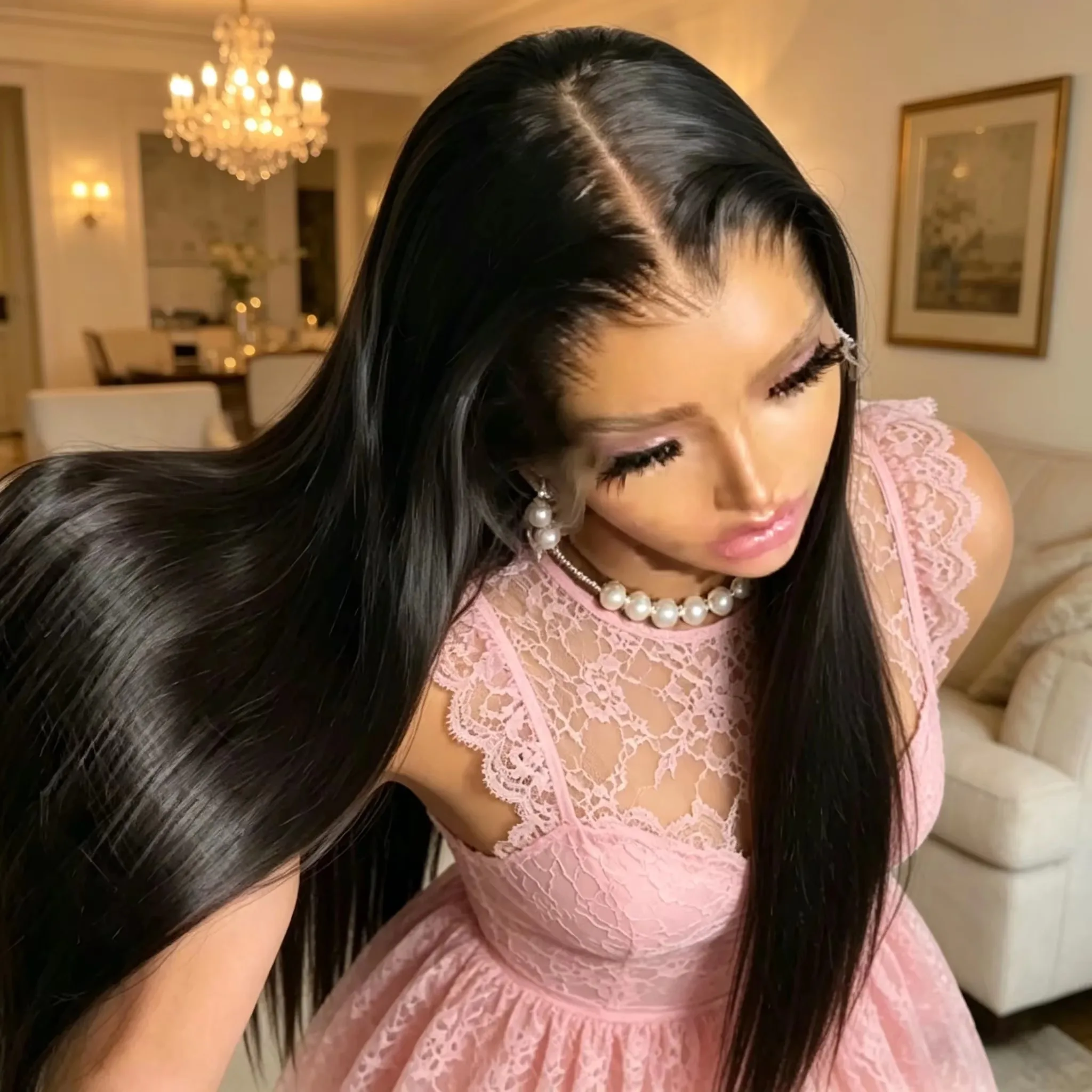 13x6 Straight Lace Frontal Wig Raw Human Hair 250% Density Straight Hair 13x4 HD Lace Front Wig Human Hair Wigs 5x5 Glueless Ready To Wear Closure Wig