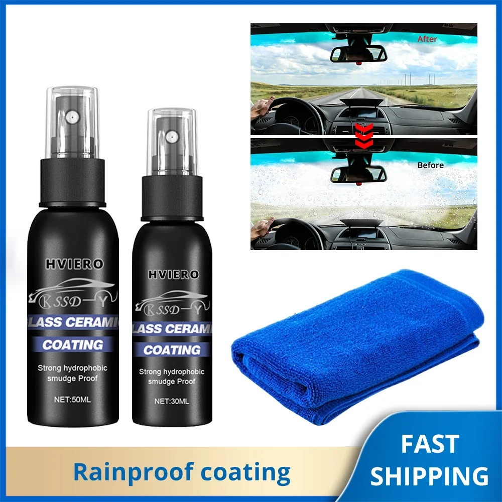 30ml/50ml Auto Windshield Water Repellent Car Coating Windows Waterproof Rainproof Nano Hydrophobic Antifogging Agent Clearness