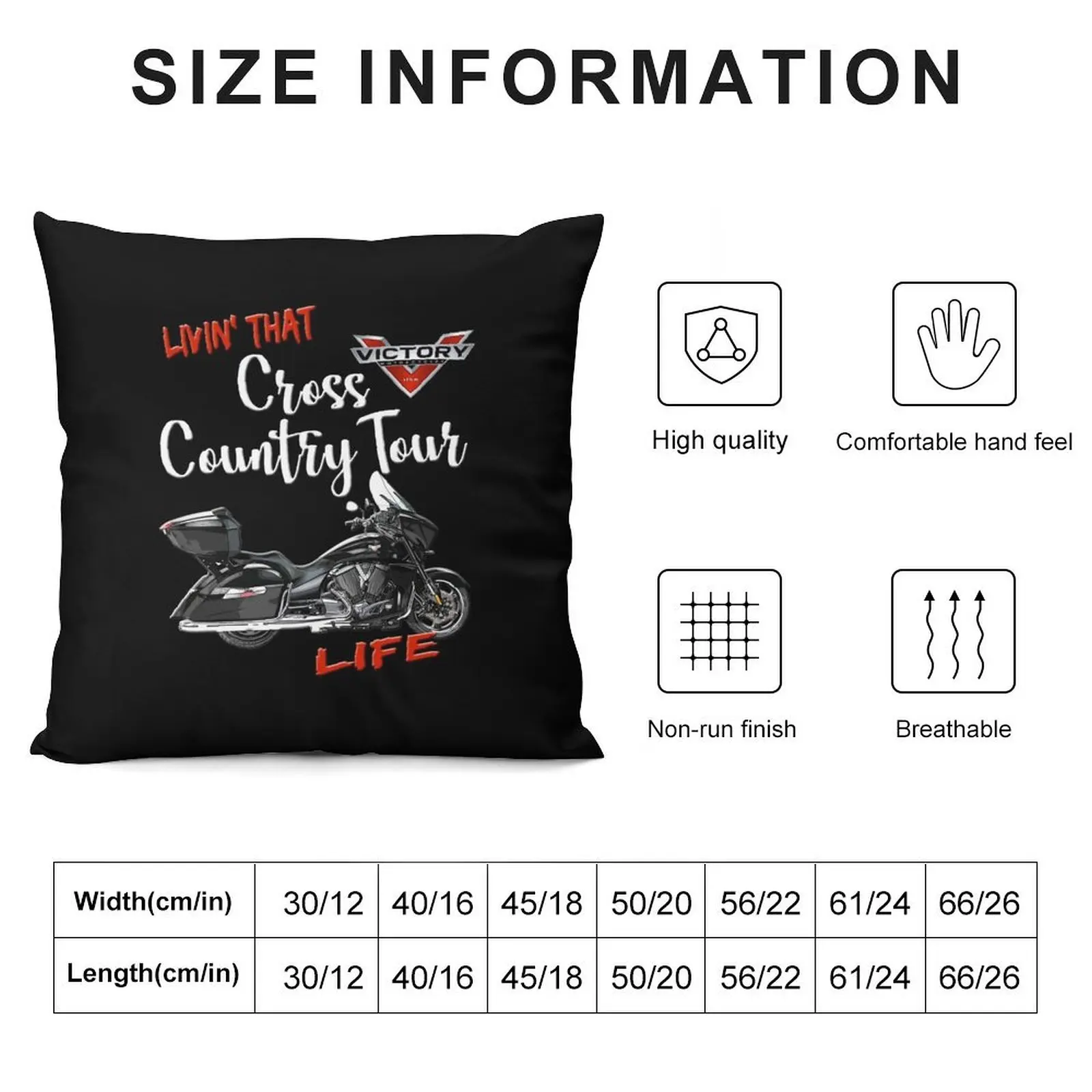 Victory Livin' That Cross Country Tour Motorcycle Life Throw Pillow Pillow Case Christmas Decorative Cushion Cover pillow