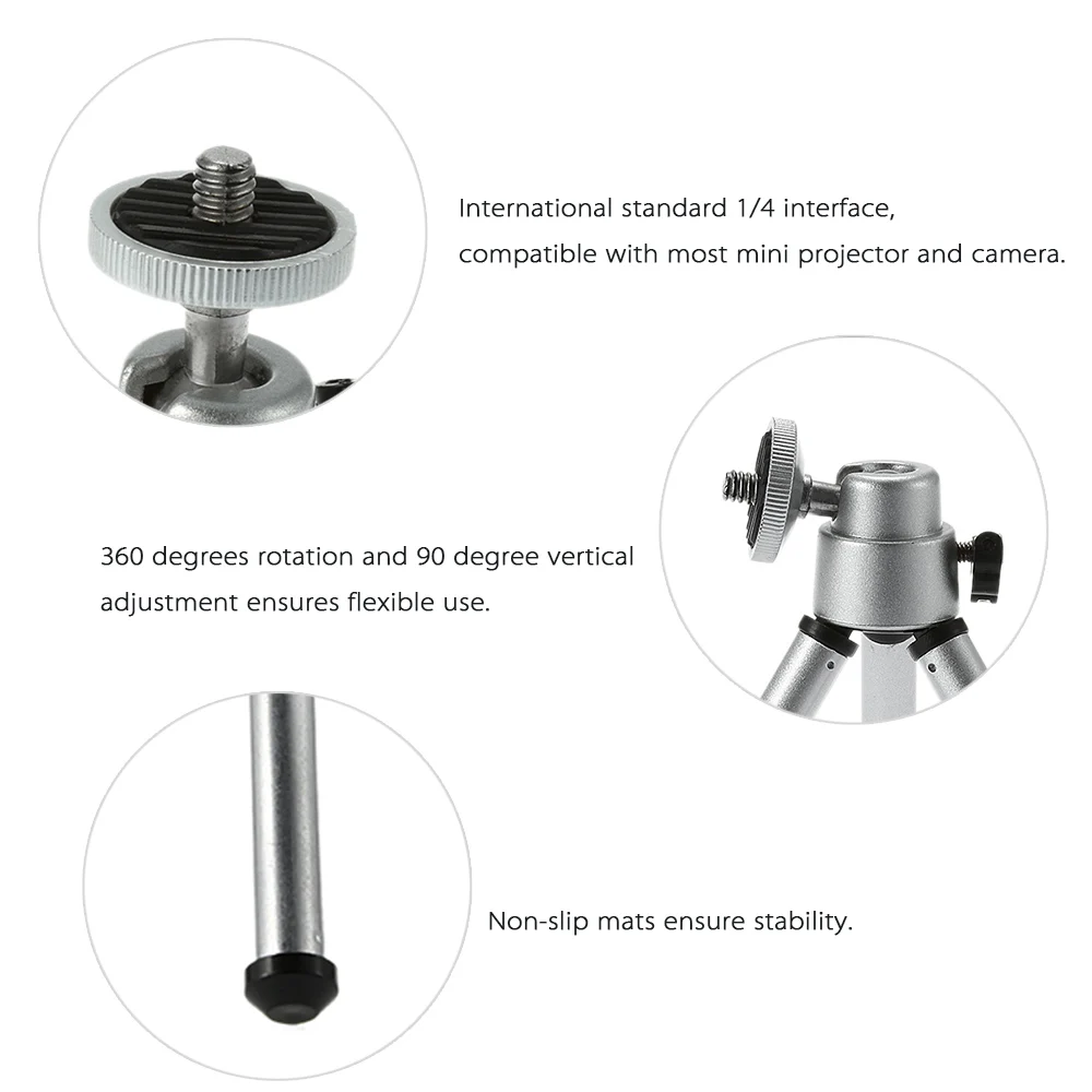 Trípode de escritorio de aleación de aluminio, Mini trípode Flexible, soporte para cámara de proyector, soporte para cámara de teléfono móvil