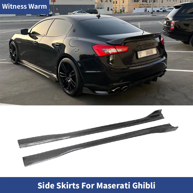 Carbon Fiber / FRP Side Skirts Apron Lip for Maserati Ghibli 2014-2018 Car Side Skirt Extensions Body Kits