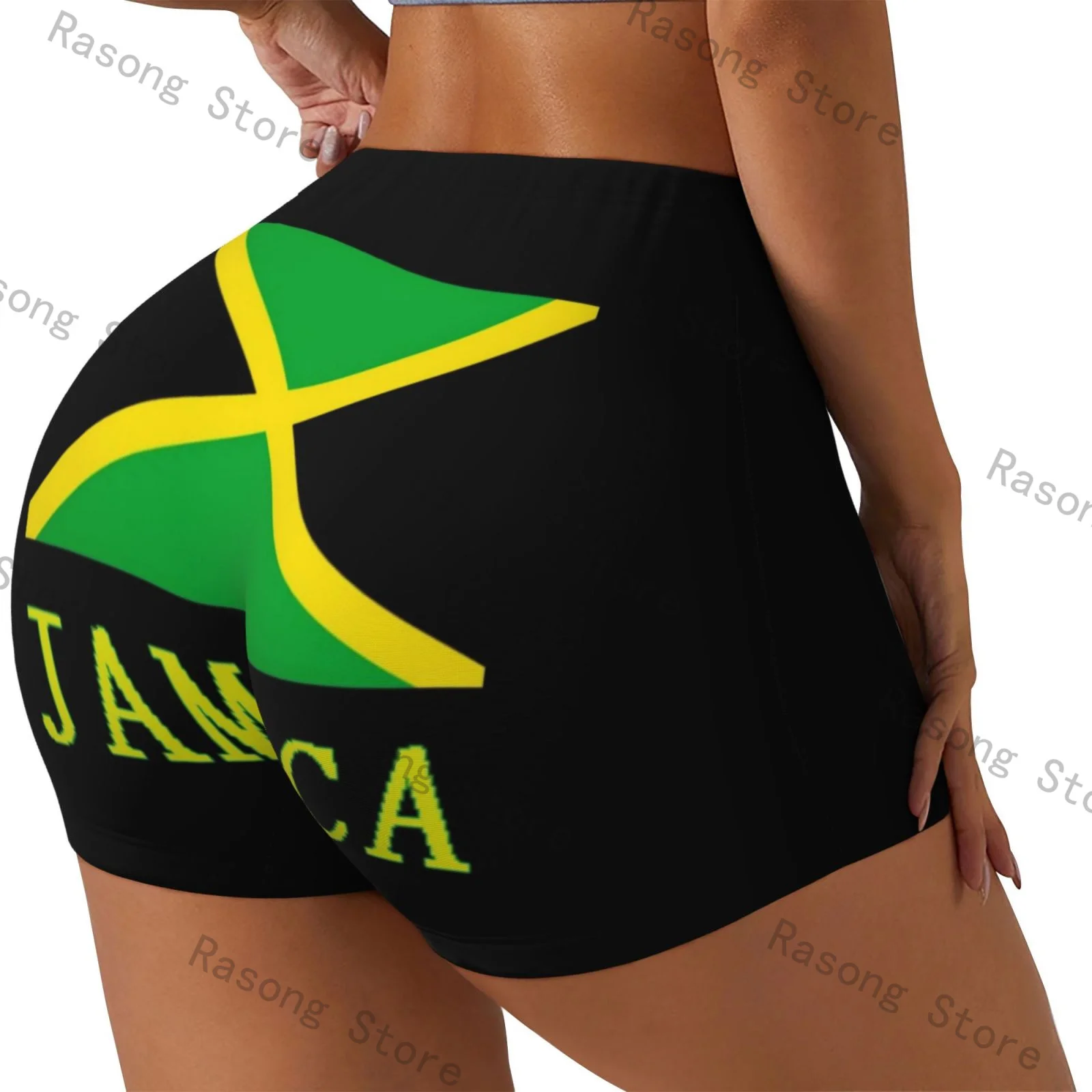 Spandex Yoga Shorts für Frauen Jamaika Flag Workout Booty Shorts