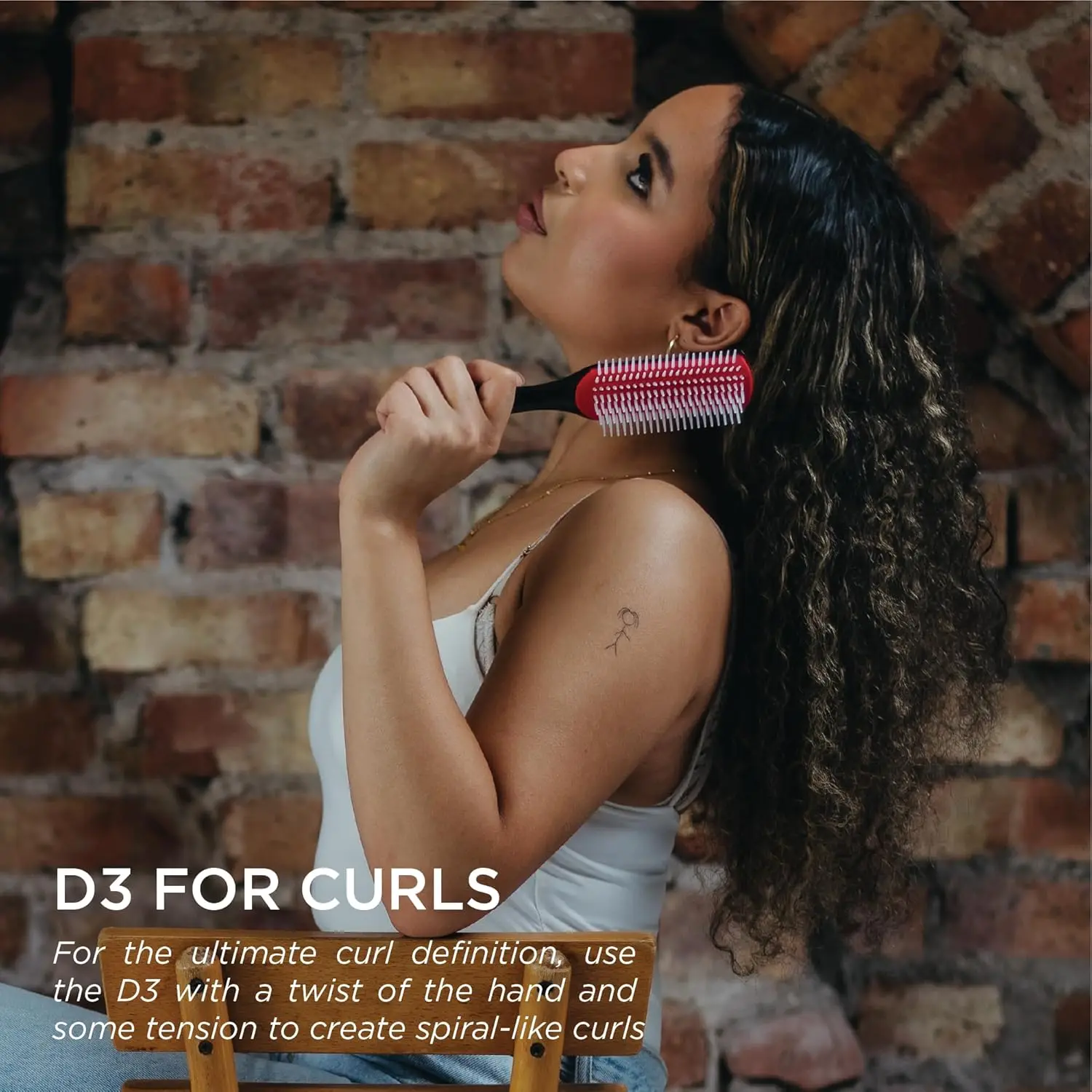 Sikat Penata Rambut 7-Row Curl Defining untuk Rambut Keriting yang Halus dan Terdefinisi - Penata Rambut Anti Kusut untuk Semua Jenis Rambut