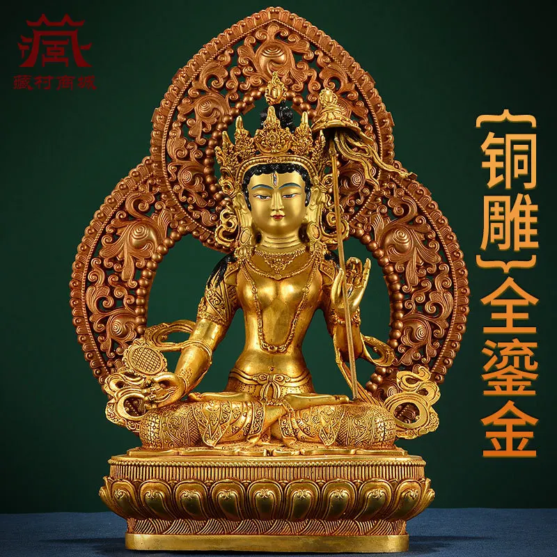 Fully gilded copper statue carved white umbrella cover, a decorative piece for the entrance with backlight