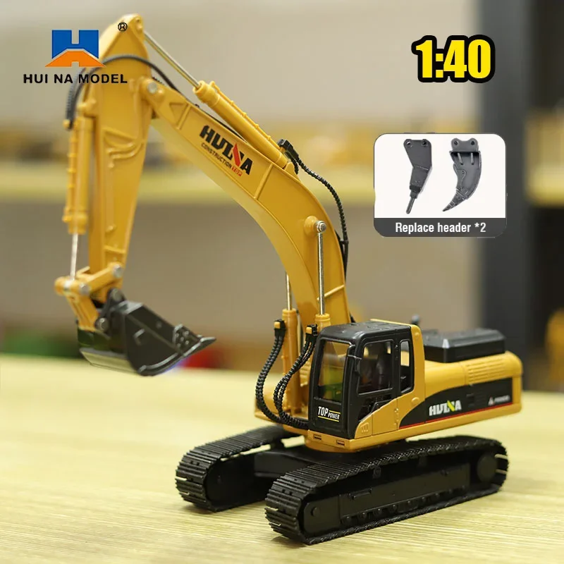 

Huina 3 IN1 Excavator Model Car 1/40 Simulation Static Diecast Alloy Digger Truck Engineering Vehicle Models Kids Children Toy