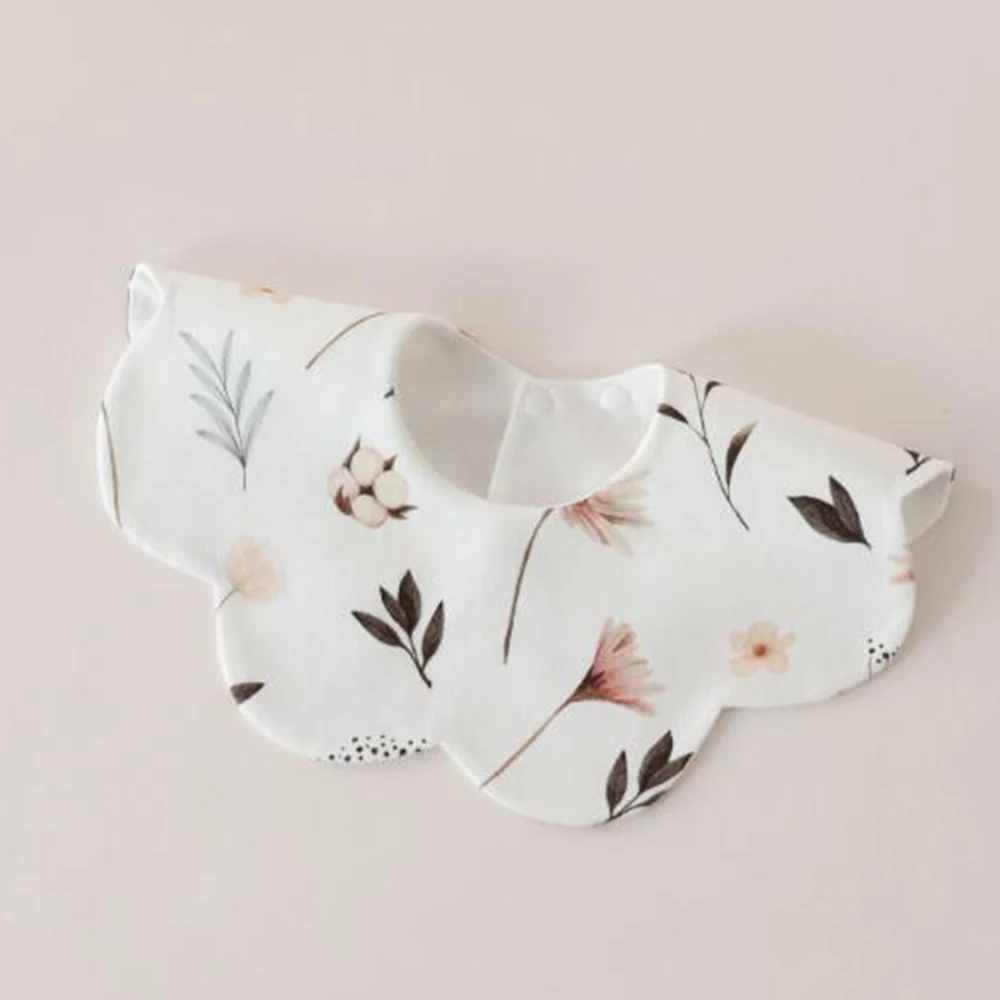 

Baby Girl Bibs Waterproof Round Neck Rotatable Baby Apron For Eating Infant Burp Cloth For Teething Drooling Newborn Bibs