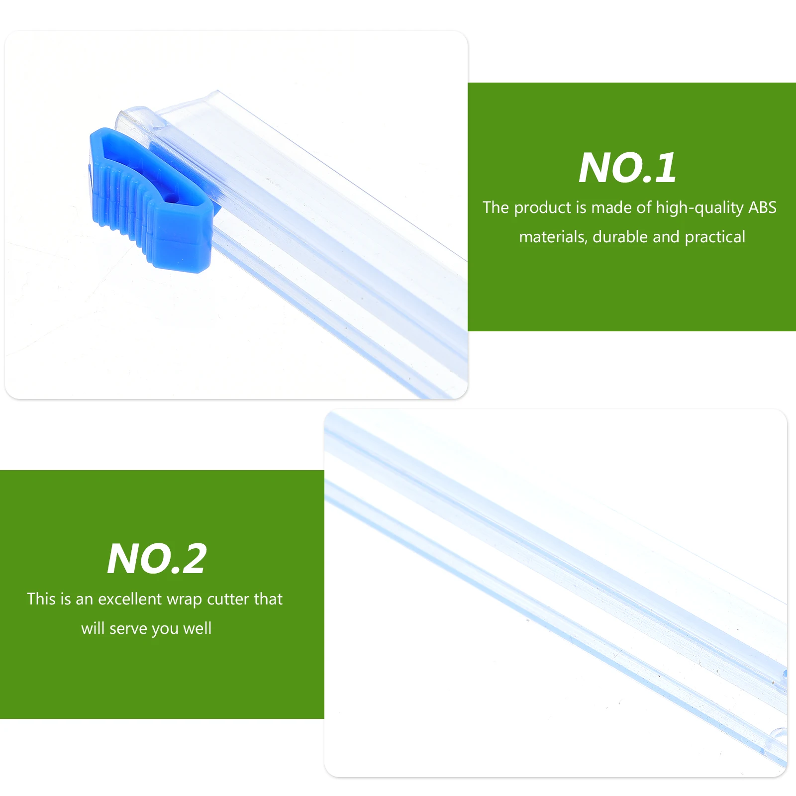 

2Pcs Plastic Wrap Slider Cling Film Slicer Foil Food Packing Plug in Sliding Knives Kitchen Helper Efficient Cutting
