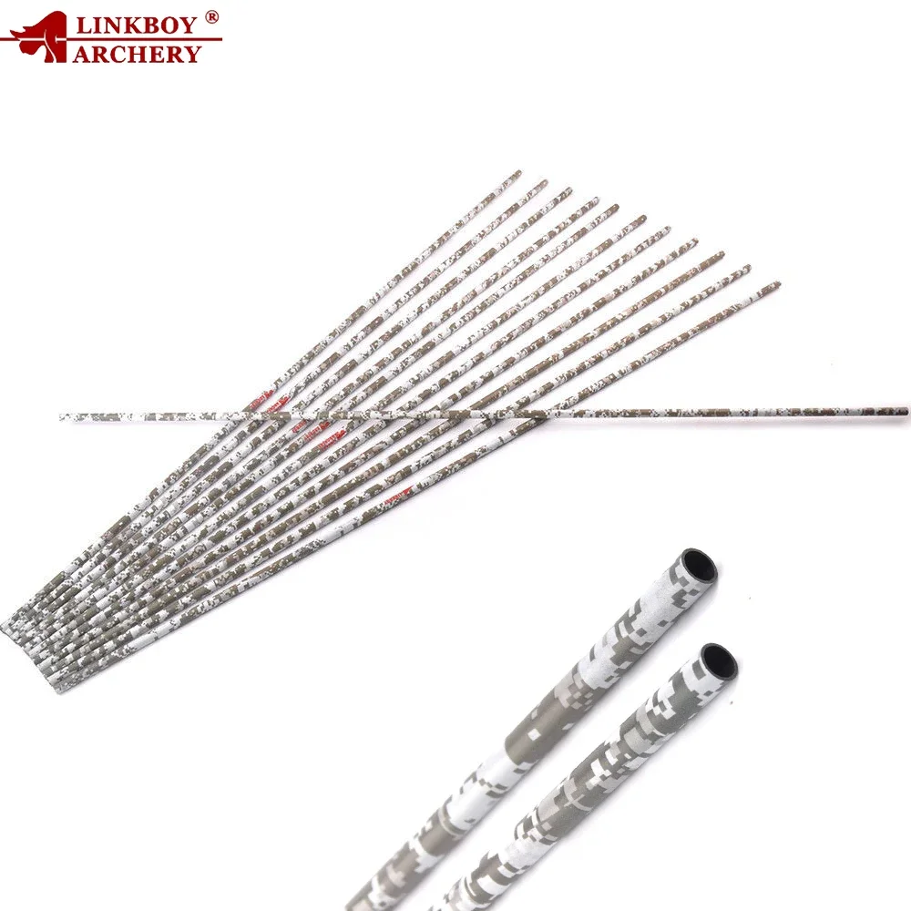 

12 шт. Linkboy стрелы из чистого углерода Spine400 ID6,2 мм алюминиевая вставка для блочного лука, блочный лук, охотничья стрельба