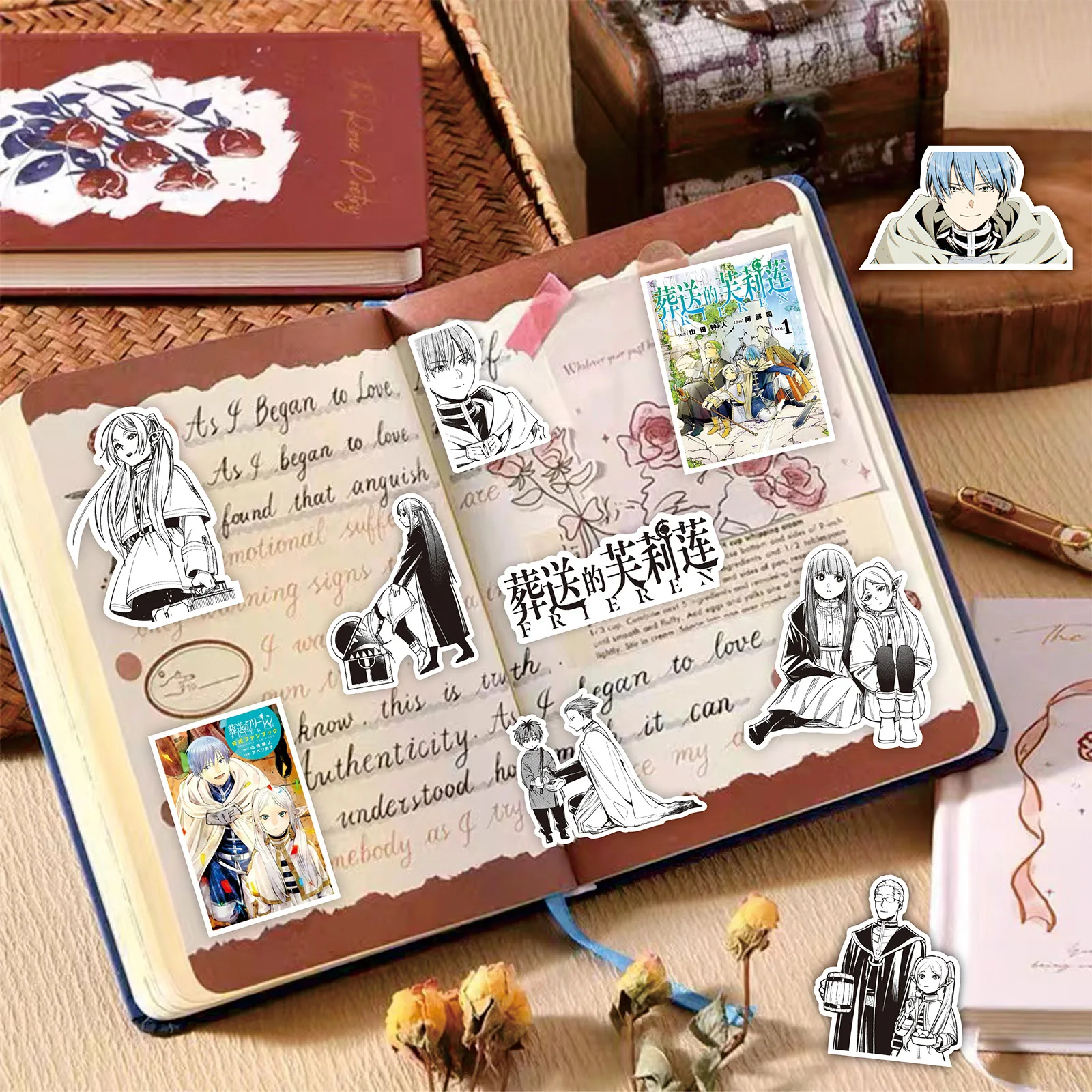 75pcs Frieren: Beyond Journey\'s End Graffiti Sticker Luggage Notebook Water Bottle Cartoon DIY Decorative Stickers Kids Toy