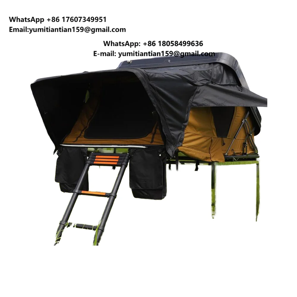 Hot Sale Automatic 4x4 RTS Hard Aluminum Top Truck Roof Tent Four-season Waterproof Square Straight Bracing Type Car Camping New