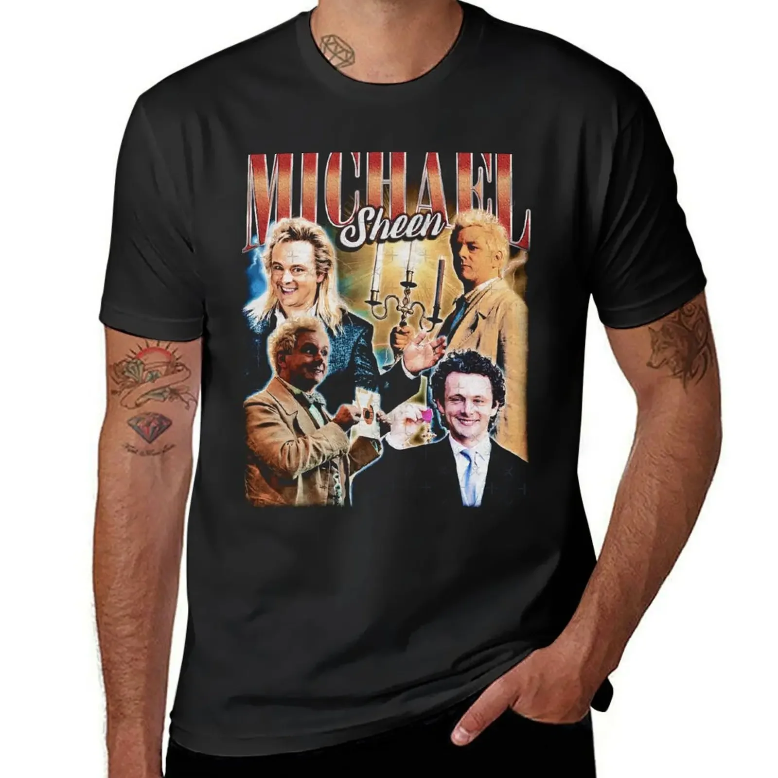 Homage Michael Sheen Vintage Style T-Shirt plain summer top T-shirt men