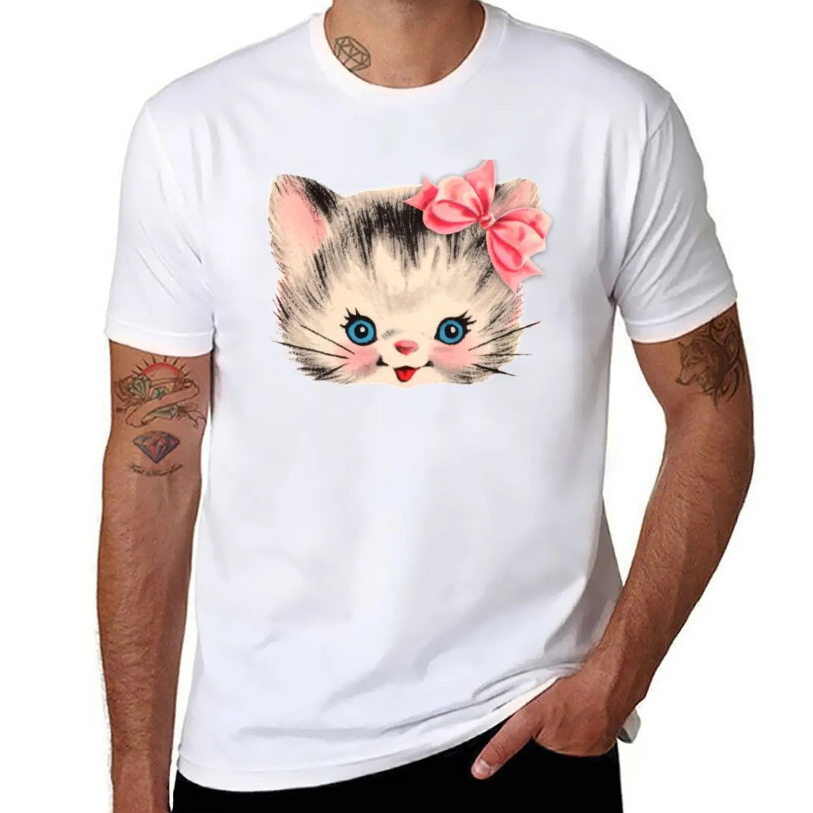 

Cat Vintage Retro Old Skool T-Shirt shirts graphic tee oversized t shirt summer tops funny t shirts men