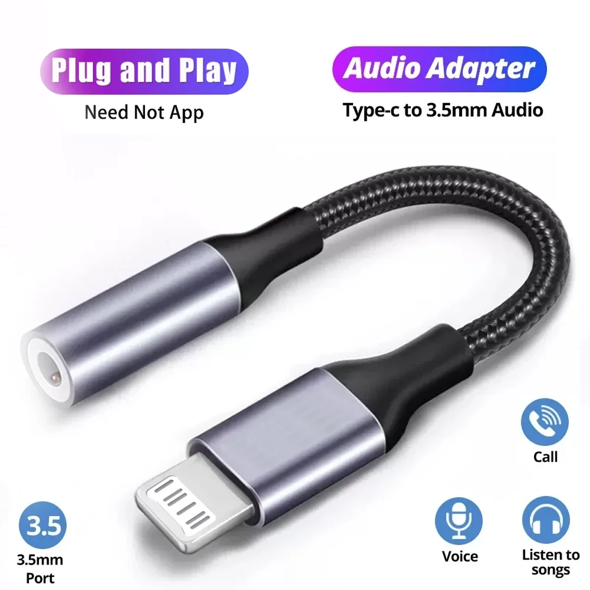 Audio Adapter Jack AUX Cable Llightning to 3.5mm For iPhone 12 13 14 11 Pro XS Max XR 7 8 Headphone Connector Audio accessories