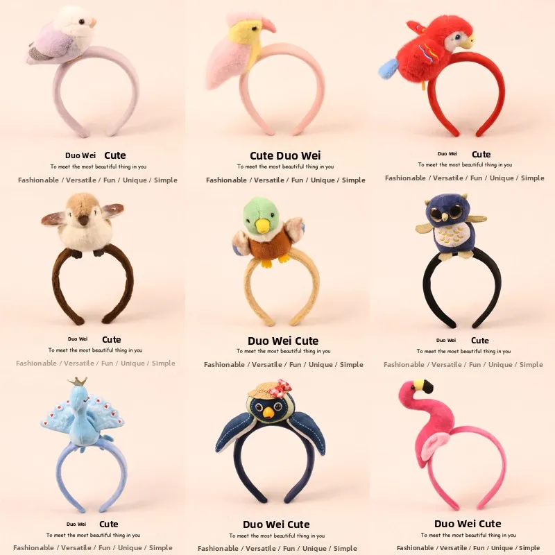 adoravel-tiara-de-pelucia-de-passaro-presilha-de-cabelo-de-desenho-animado-papagaio-coruja-tiara-de-pavao-da-sorte-aces