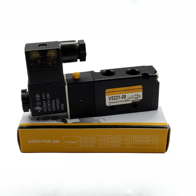 

Solenoid V5221-08-06 AC220V DC24V Pneumatic Reversing Valve