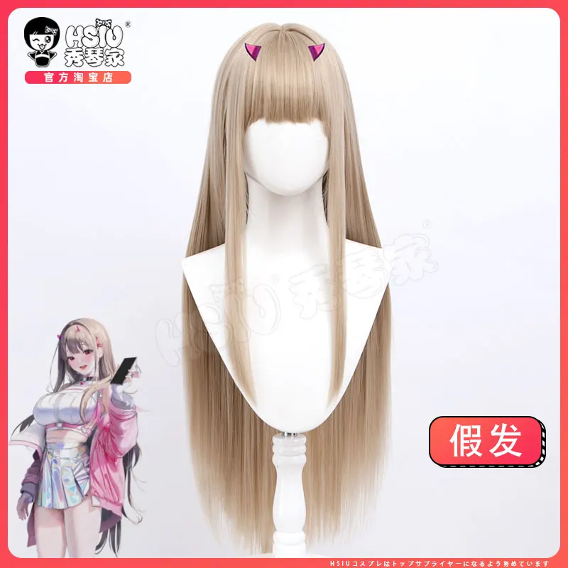 Game NIKKE The Goddess of Victory Viper Cosplay Shoes High Heel Boots Wig Flaxen 80cm Long Straight Halloween Party Accessories