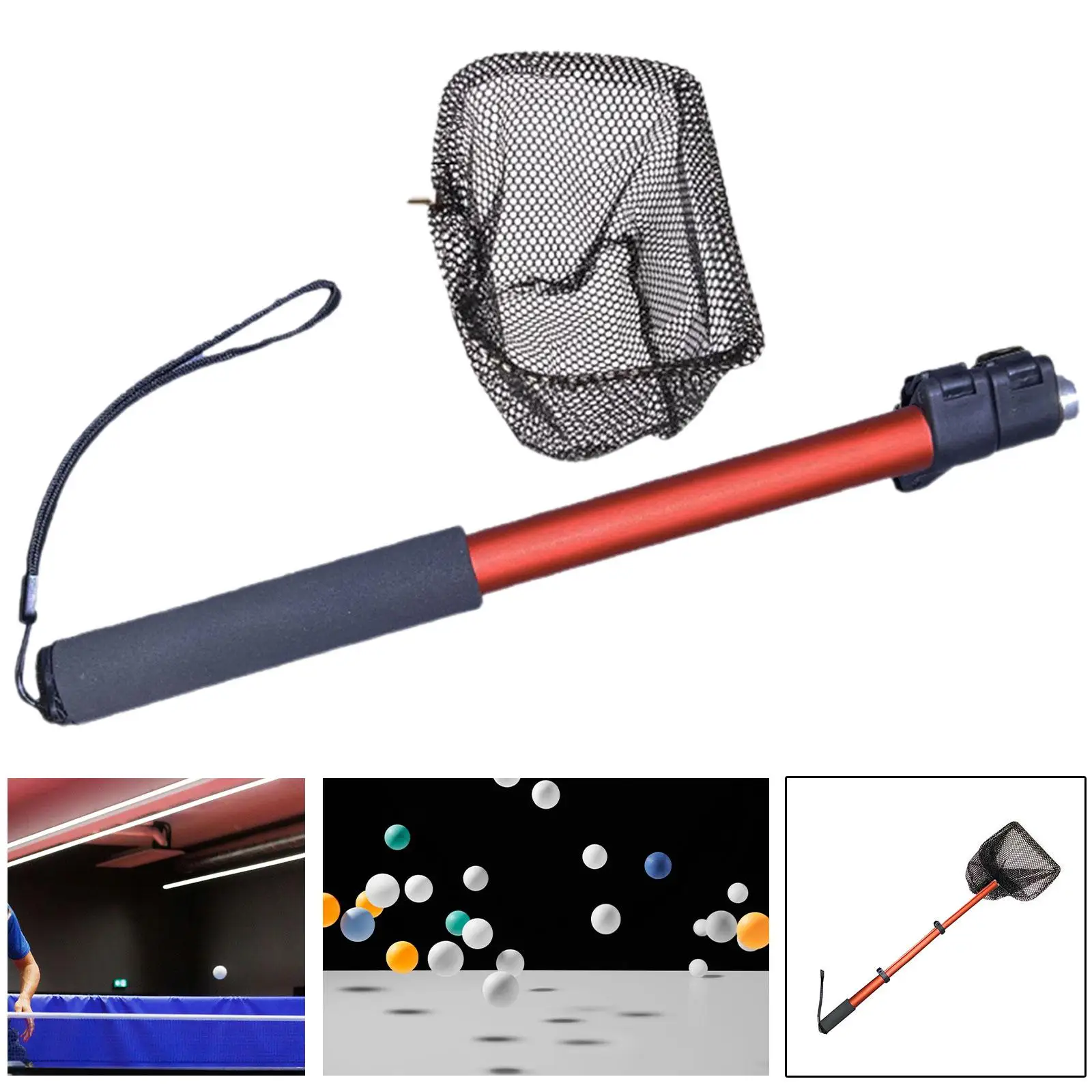 Tennis Ball Retriever Portable Harvesting Tool Picking Balls Tennis Picker Gatherer Training Telescopic Rod Pingpong Ball Picker