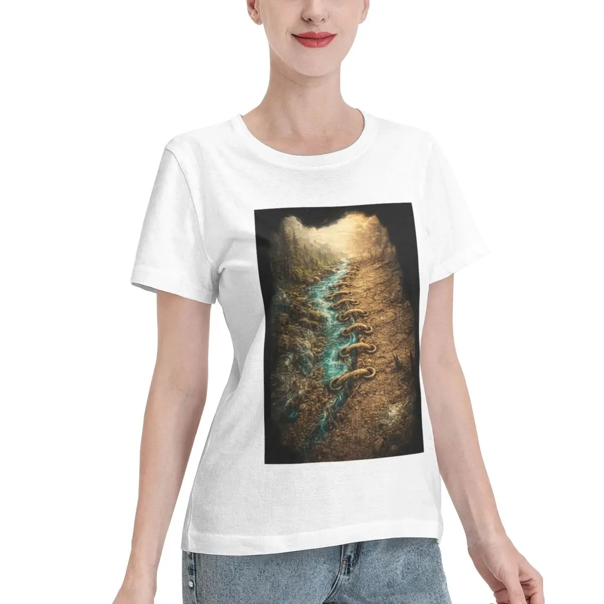 Value Pack Nature Vs Climate Change Zipper Earth Environmental Design Women's T-shirt Fashion Office Casual Top