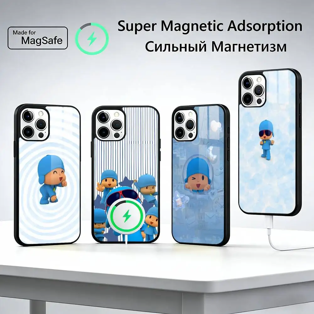 

Cute Cartoon P-Pocoyos Phone Case For iPhone17,16,15,14,13,12,11 Plus,Pro Magnetic with Magsafe Wireless Charging