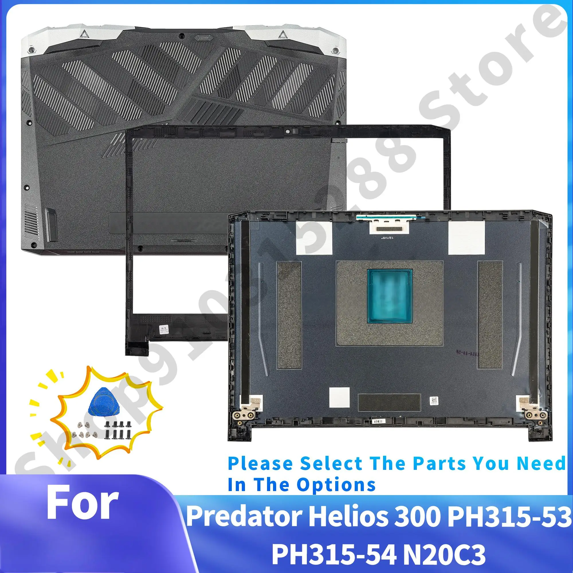 

Laptop Part For Predator Helios 300 PH315-53 PH315-54 N20C3 Aluminium LCD Back Cover Front Bezel Bottom Repair 15.6 inch