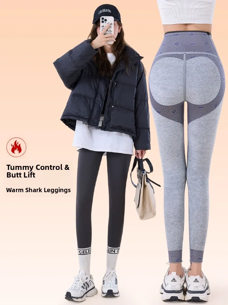 

Women's Fitn Yoga Pants High Waist Thiened Fce Warm Butt Lifting Slimming Leg Lengthening Non-Slip Winter New Arrival