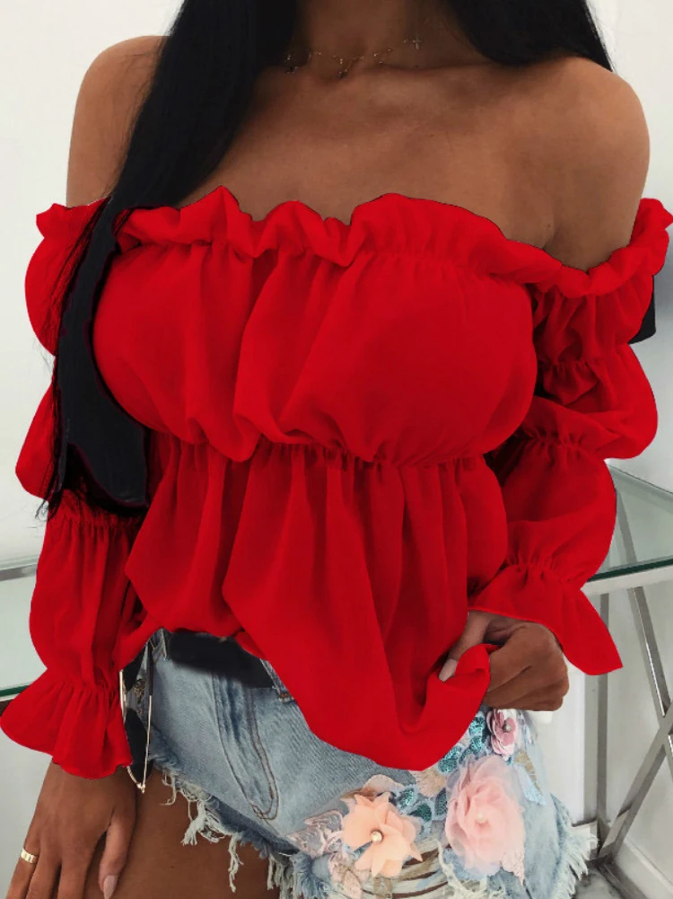 Street Sle Slim Fit Long Sve irt Women Sexy Ne Waist All Match irt Autumn Faion Ladies Premium Clothing