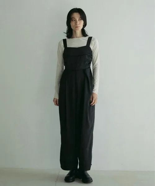 

New Women's Color Waist-Cinching Casual Overalls Pleated Color Polyester Casual Pants High Waist Long Legs Polyester Fiber