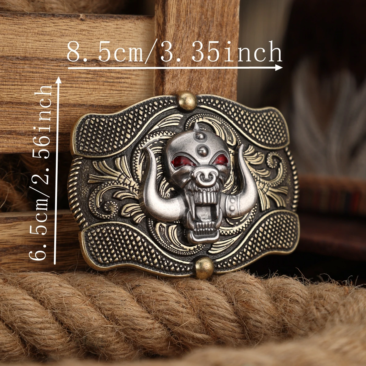 A Belt Buckle Head - A Western Cowboy-Style Belt Buckle Head - A Metal Buckle Head